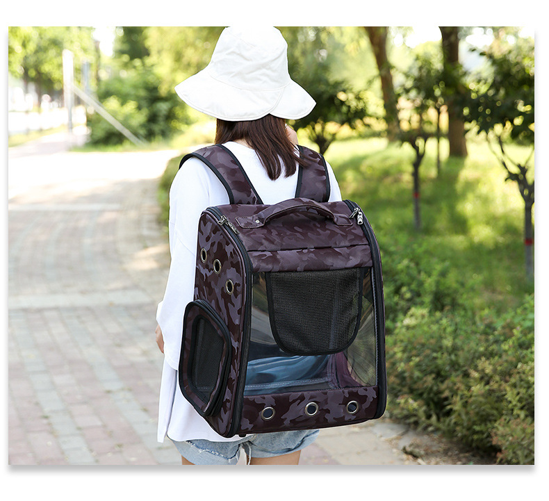 Pu porous breathable pet backpack